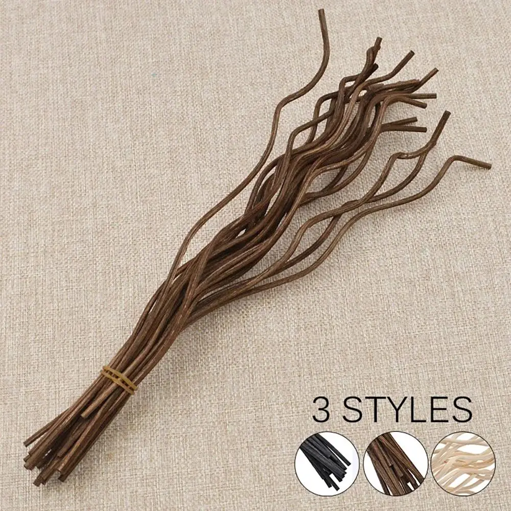 20Pcs Long Wavy Diffuser Stick Reed Fragrance Home Fragrance Air Freshener Rattan Black Coffee 28CM Replacement Refill Sticks