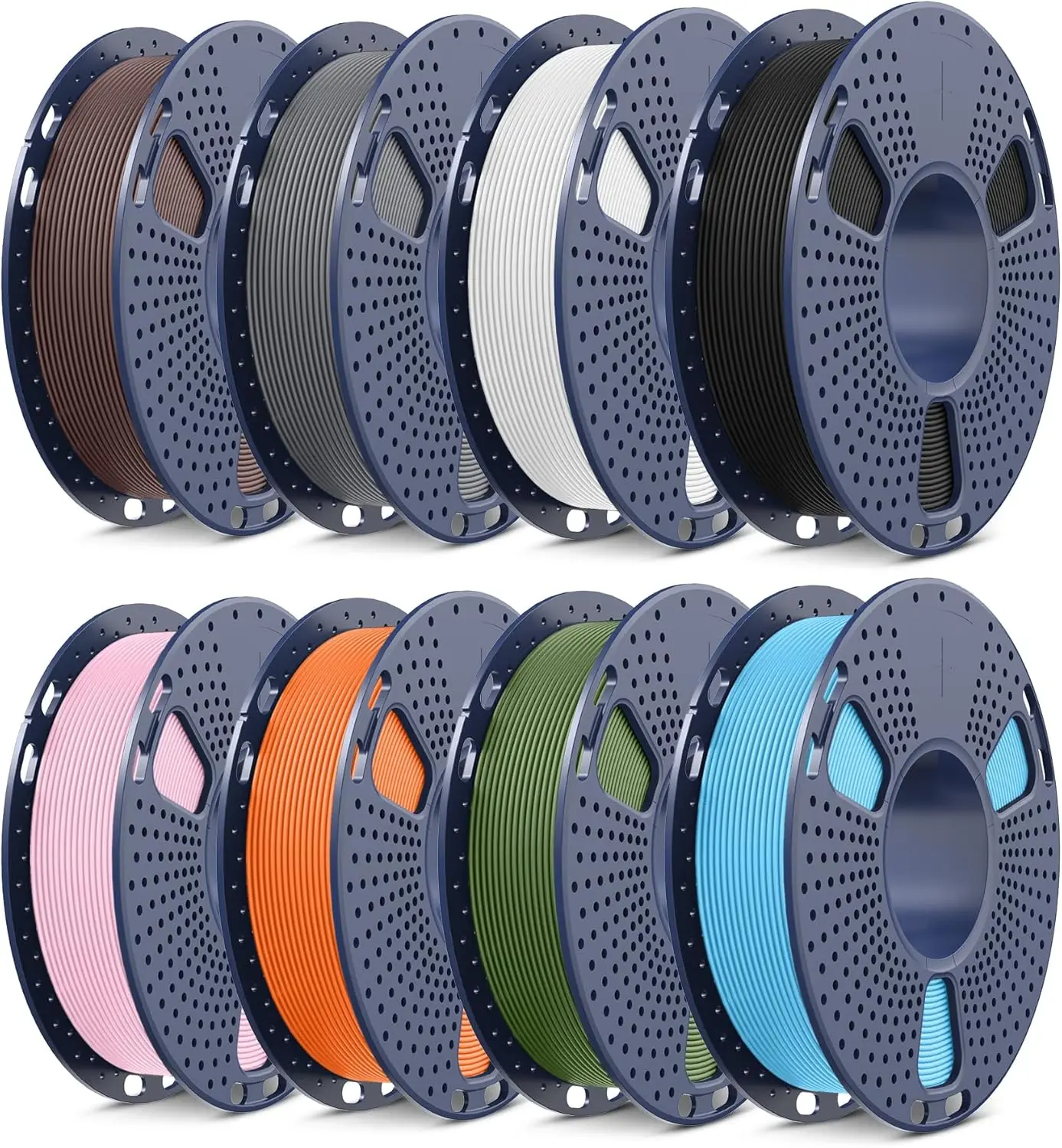 

High Speed Matte PLA Filament Bundle, 2kg Total with 8 Colors for Smooth 3D Printing