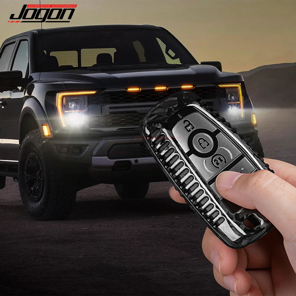 For Ford F-150 F150 Raptor Bronco 2018 2019 2020 2021 2022- 2024 Genuine Carbon Fiber Car Key Shell Cover Exterior Accessories