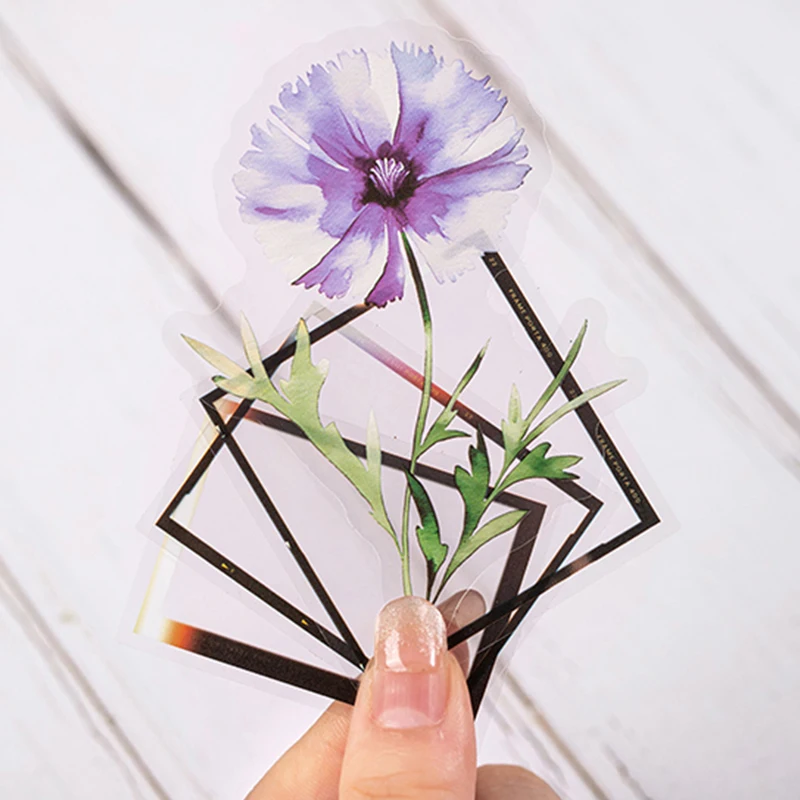 30 Sheets Plant Branch & Film Theme Stickers, Retro Film Frames & Fresh Floral Designs, Self-Adhesive for Journal DIY