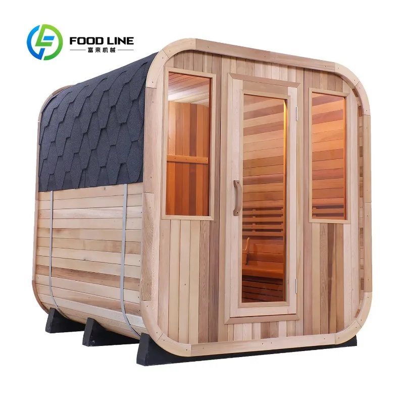 Customized Outdoor Octagonal Sauna Cabin With Wood Frame And Large Glass Windows For Garden Patio Bulk Buy Cheap Deal