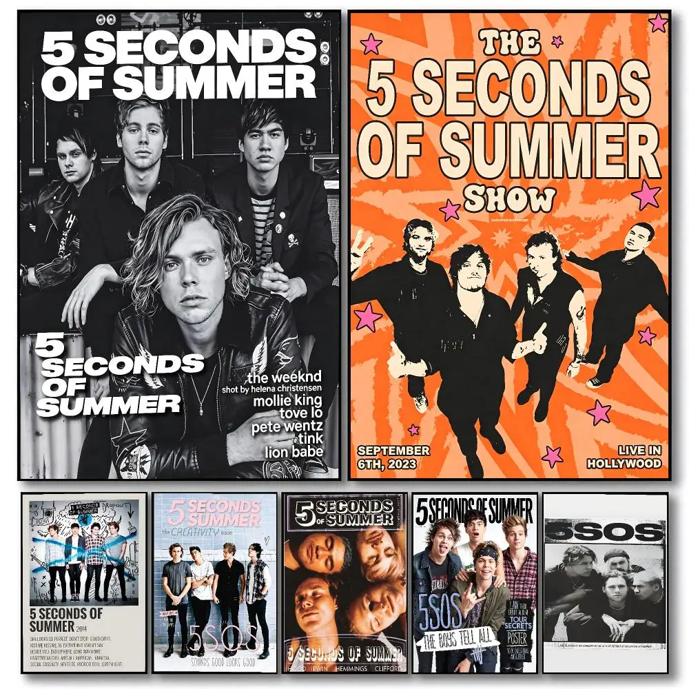 band 5 Seconds of Summer Poster Poster HD Printing Cozy Warm Style Home Decor Suitable for Living Room Bedroom Gift