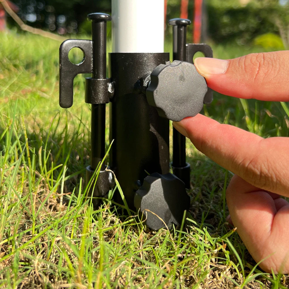 

Tent Poles Camping Accessory Sturdy Holder Fixing Umbrella Stand Awning Metal Rod Multi-function Base Durable