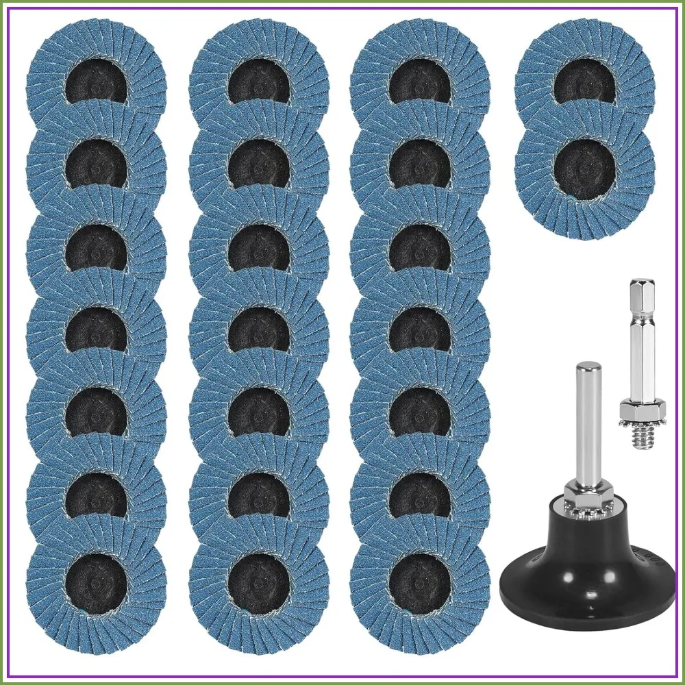

23PCS 2 Inch Flap Discs with Holder 40/60/80/120 Grit for Rust Removal, Finishing, Polishing