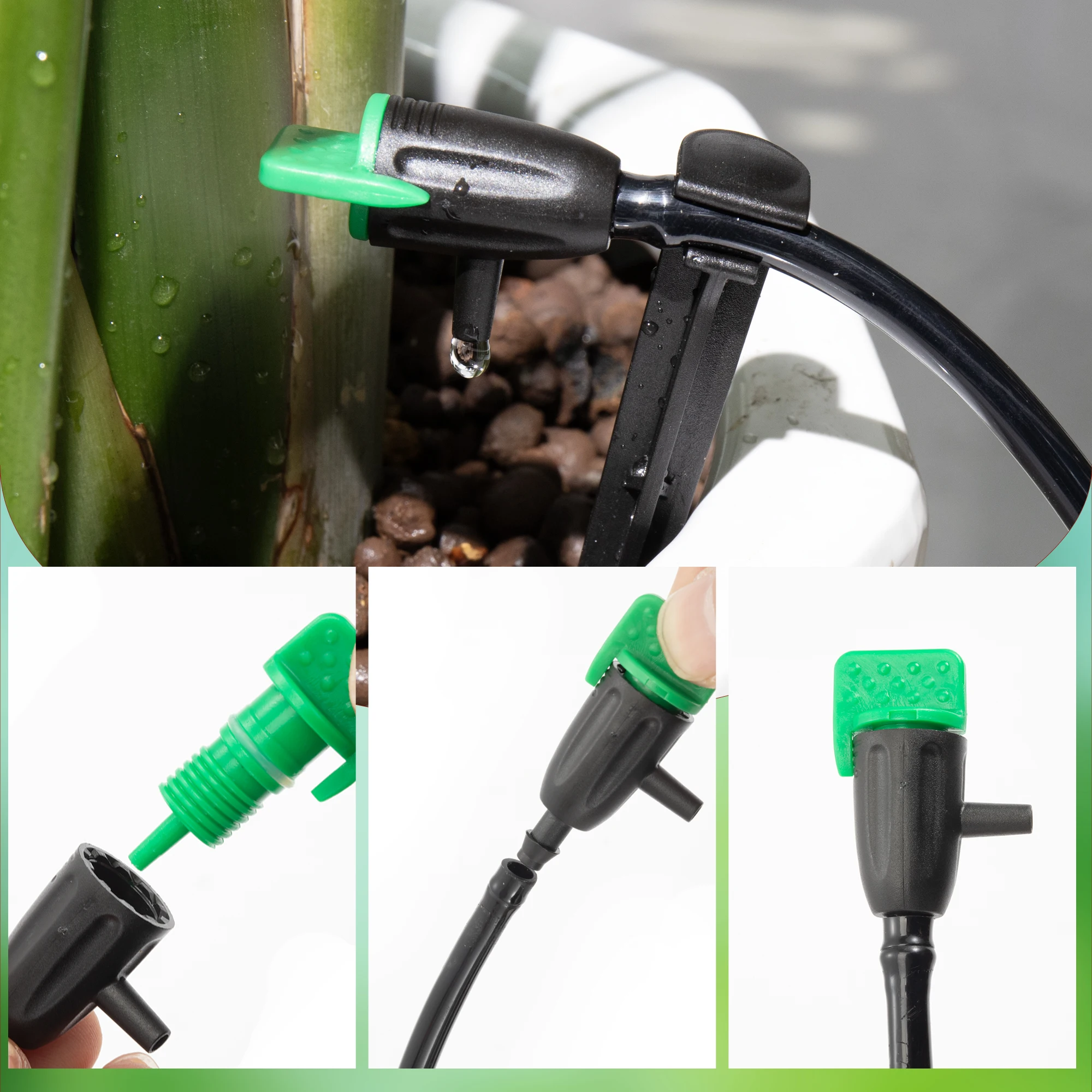 Sistema de Irrigação Ajustável Micro Gotejamento Regulador de Rega Sprinklers Sprinklers Emissor 1/4 \
