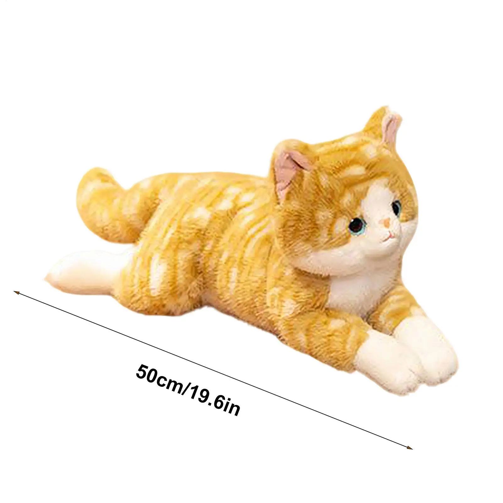 19.6インチの寝そべり姿勢のぬいぐるみ猫、抱き枕、リアルな寝そべり姿勢の子猫のぬいぐるみ、子供、女の子、誕生日、大人のストレス解消に