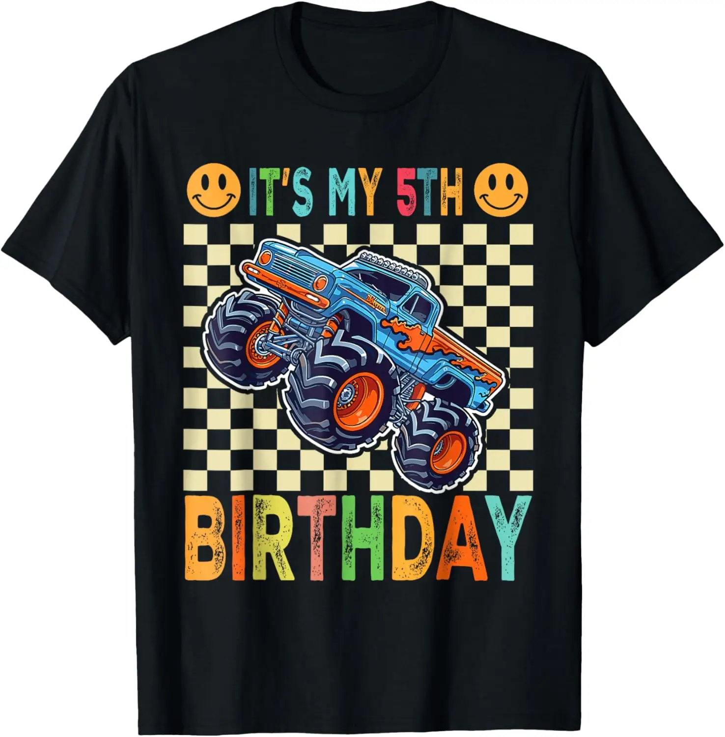 5 Jahre altes It's My 5th Birthday Boy Girl Monster Truck Car T-Shirt