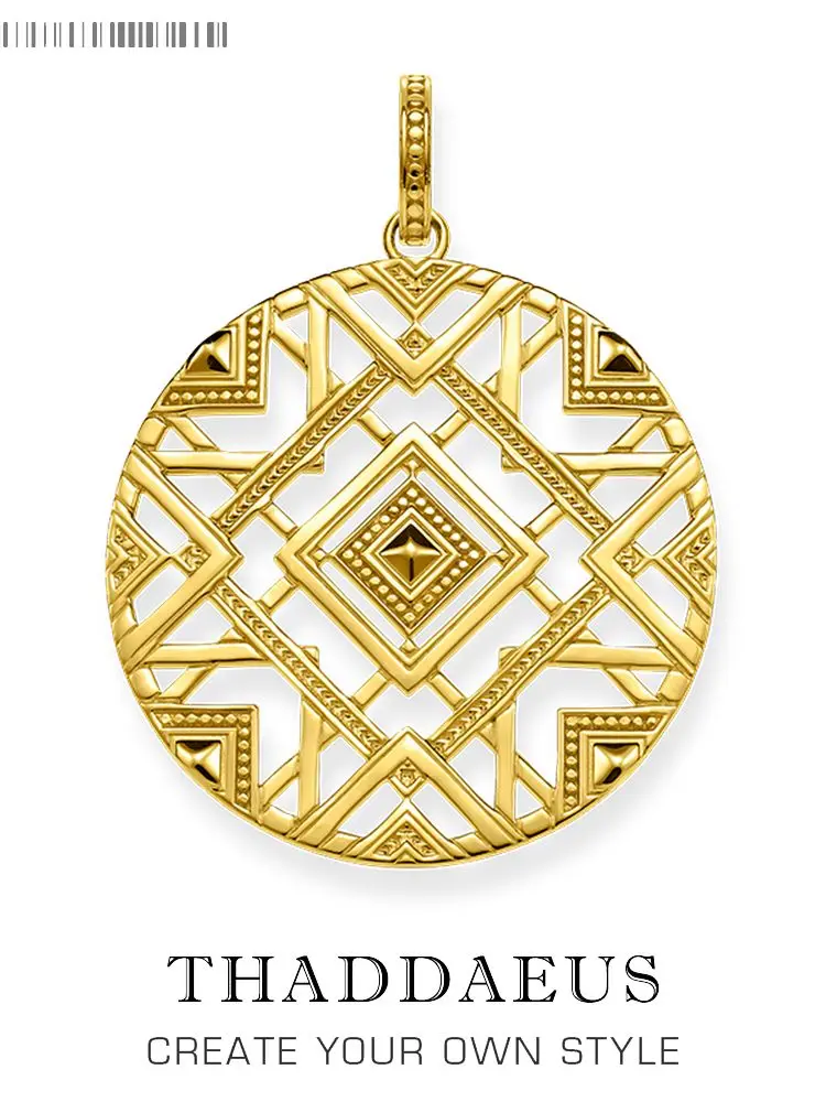 Wisiorek Glod Color Africa Ornament 925 Sterling Silver Biżuteria Europe Style Accessorie Prezent dla kobiety mężczyzny — zdjęcie 2