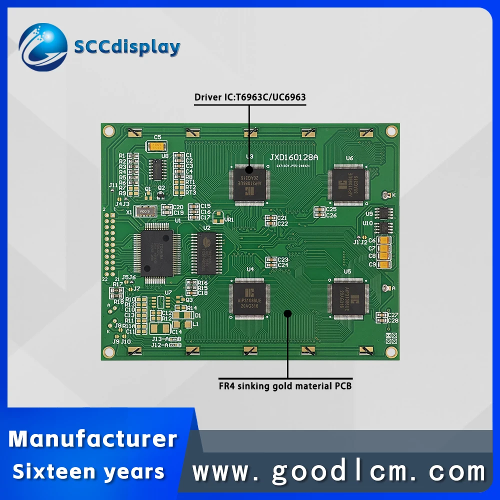 Source manufacturer LCD screen JXD160128A Industrial monochrome display screen 160 * 128 dot matrix screen LCM display module