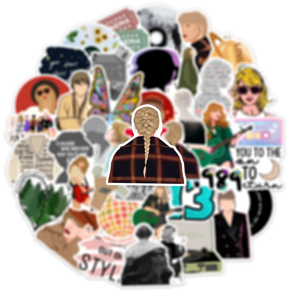 50 Stuks Zangeres Esthetische Volksmuziek Graffiti Swift Stickers Schattige Anime Stickers Kawaii Briefpapier Laptop Telefoon Hoesje Decoratie