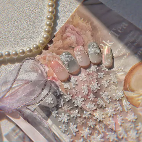 3D-стикеры для дизайна ногтей в виде цветка-бабочки, желейные, модные, с четырьмя лепестками, для маникюра, самоклеящиеся наклейки высокого качества T-4204 самоклеящиеся гвозди отзывы - №10