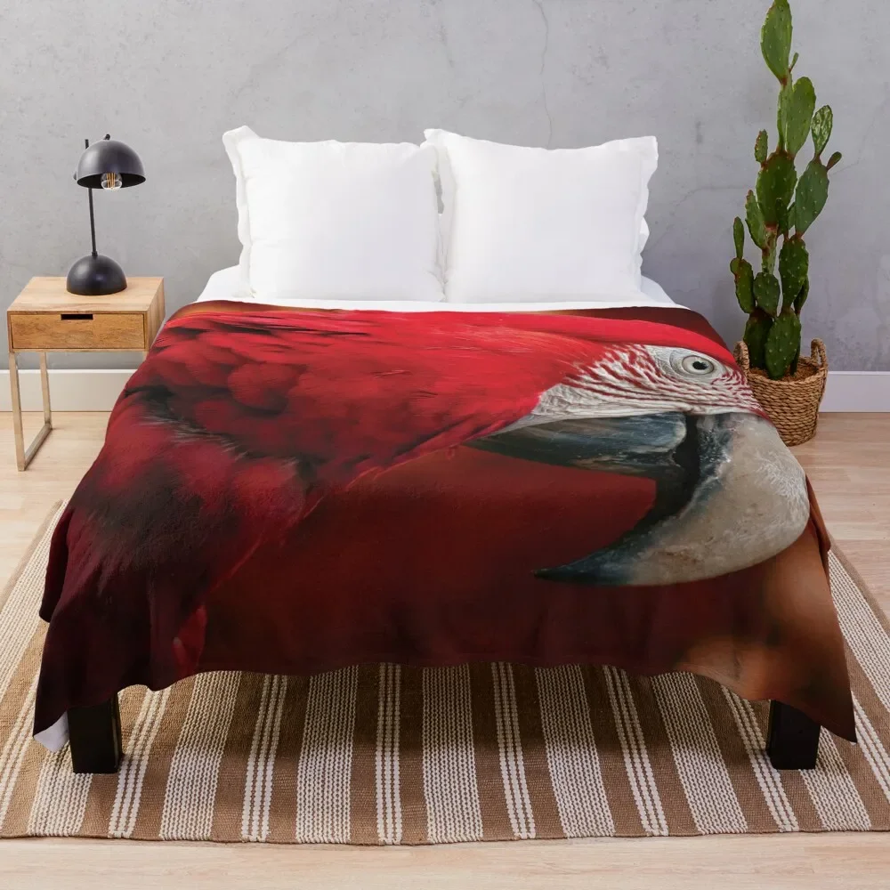 

Beautiful Red Macaw Ara Throw Blanket Luxury Luxury Designer warm winter Blankets