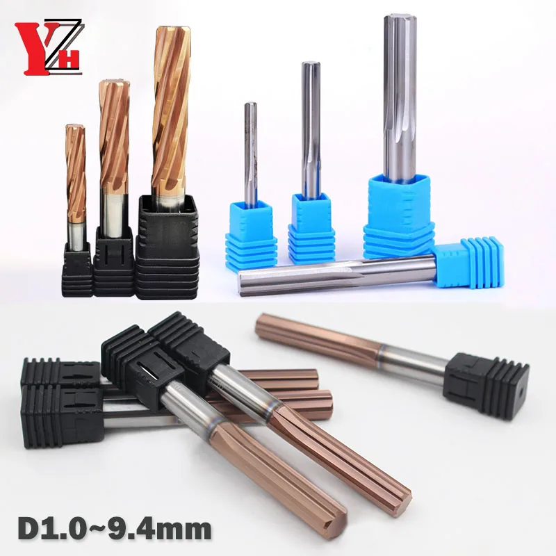 YZH 1.0mm~9.4mm Machine HRC50 HRC60 Straight Groove 4/6F Tolerance H7 Harened Steel Metal Cutter CNC Inner For Hole