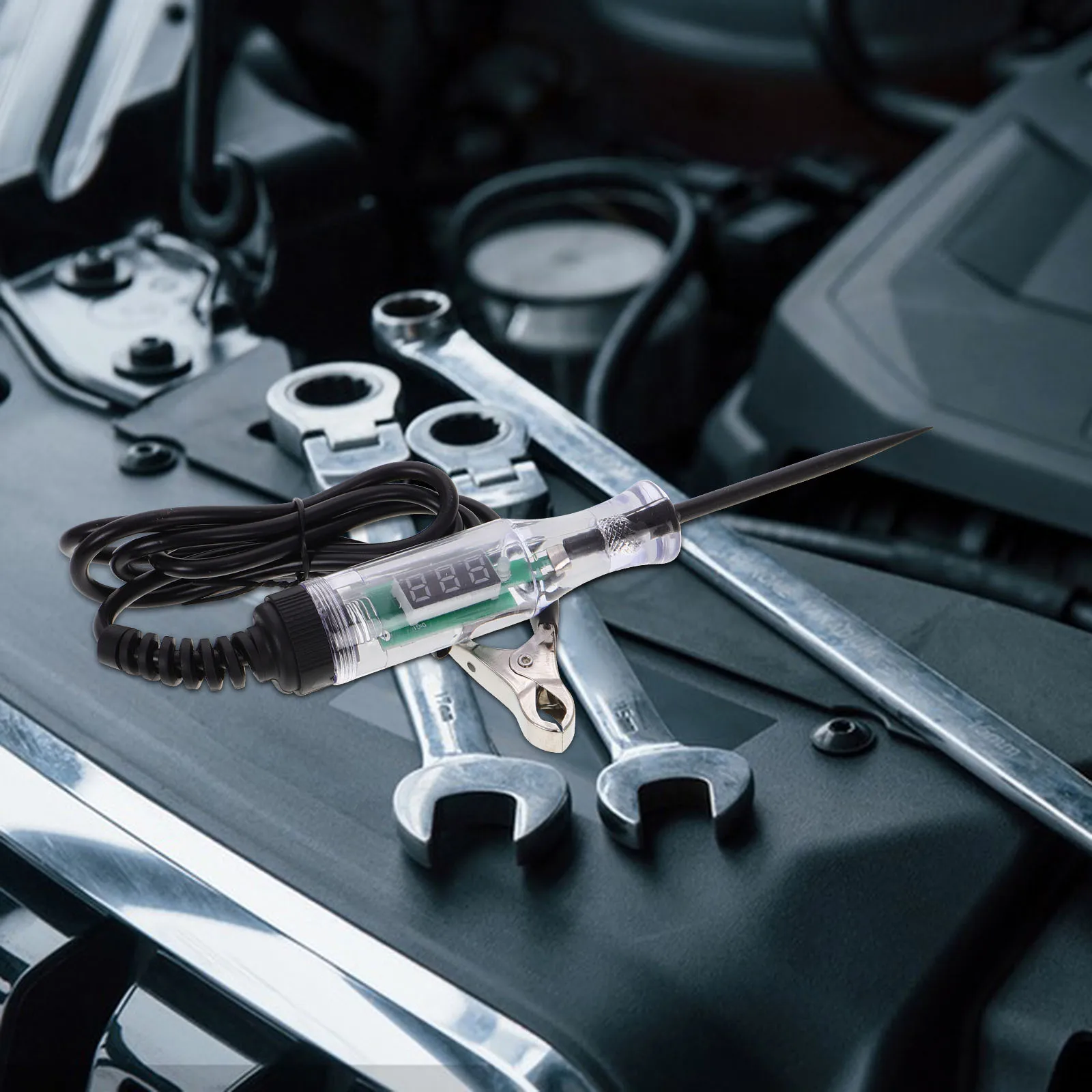 

Automotive Circuit Tester 6-24V Digital LED Voltage Pen Metal Probe Electric Tester Continuity Power Circuits Car Truck Trailer