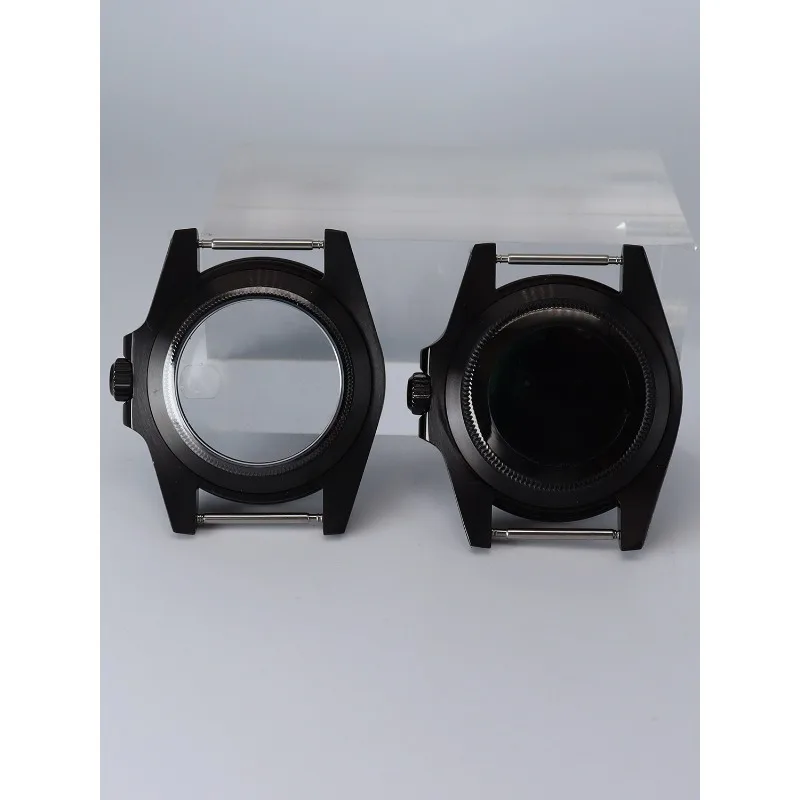 مناسبة لـ NH35: إكسسوارات سوداء مصقولة من الفولاذ المقاوم للصدأ حافظة ساعة 40 مم متوافقة مع حركة Eta 2824 وقرص 28.5 مم. #6