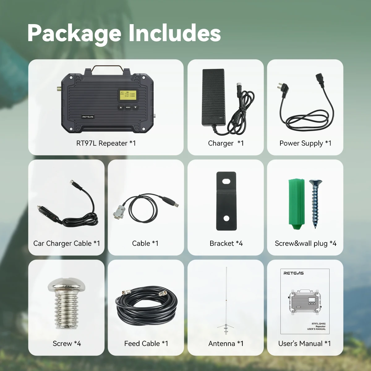 Retevis RT97L Analog Repeater Walkie Talkie GMRS Langstrecken-tragbares Zwei-Wege-Radio Leistungsstarke Toextend-Kommunikationsreichweite – Detail 18