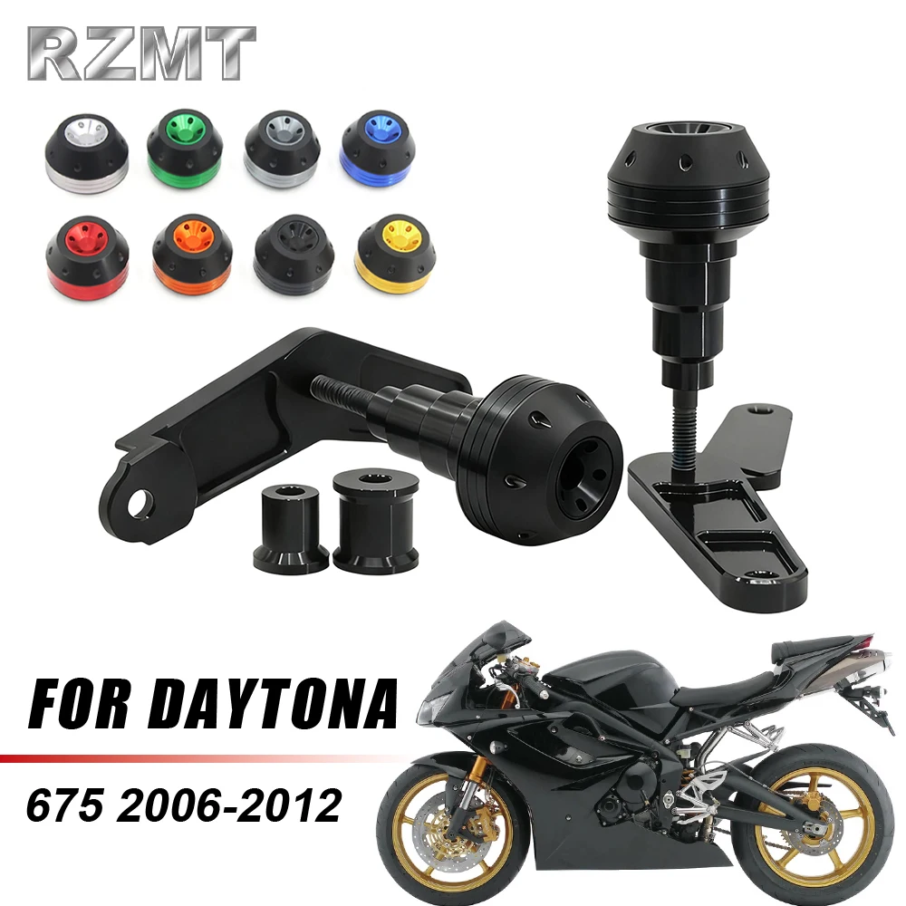 

Для Daytona 675 2006-2012 мотоцикла задняя передняя ось вилка аварийный слайдер аксессуары для мотоциклов рама слайдер протектор