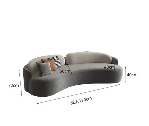 

Креативный изогнутый диван из флиса ягненка по индивидуальному заказу, салон красоты, зона отдыха, салон приема, маленькая квартира, диван для гостиной, современный стиль