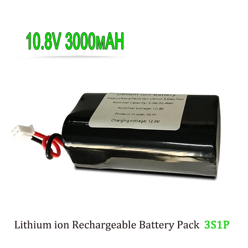 

3S1P 10.8V 3000mAh Rechargeable Lithium Battery Pack Is Suitable for Fascia Gun 10.8V Electrical Appliances