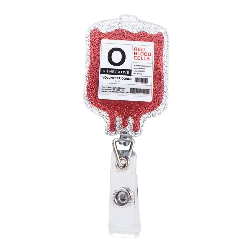 

ABS Retractable Badge Reel Anti Lost Easy To Pull Buckle Blood Type Bag Shape Clips Keys Lanyard Easy Pull
