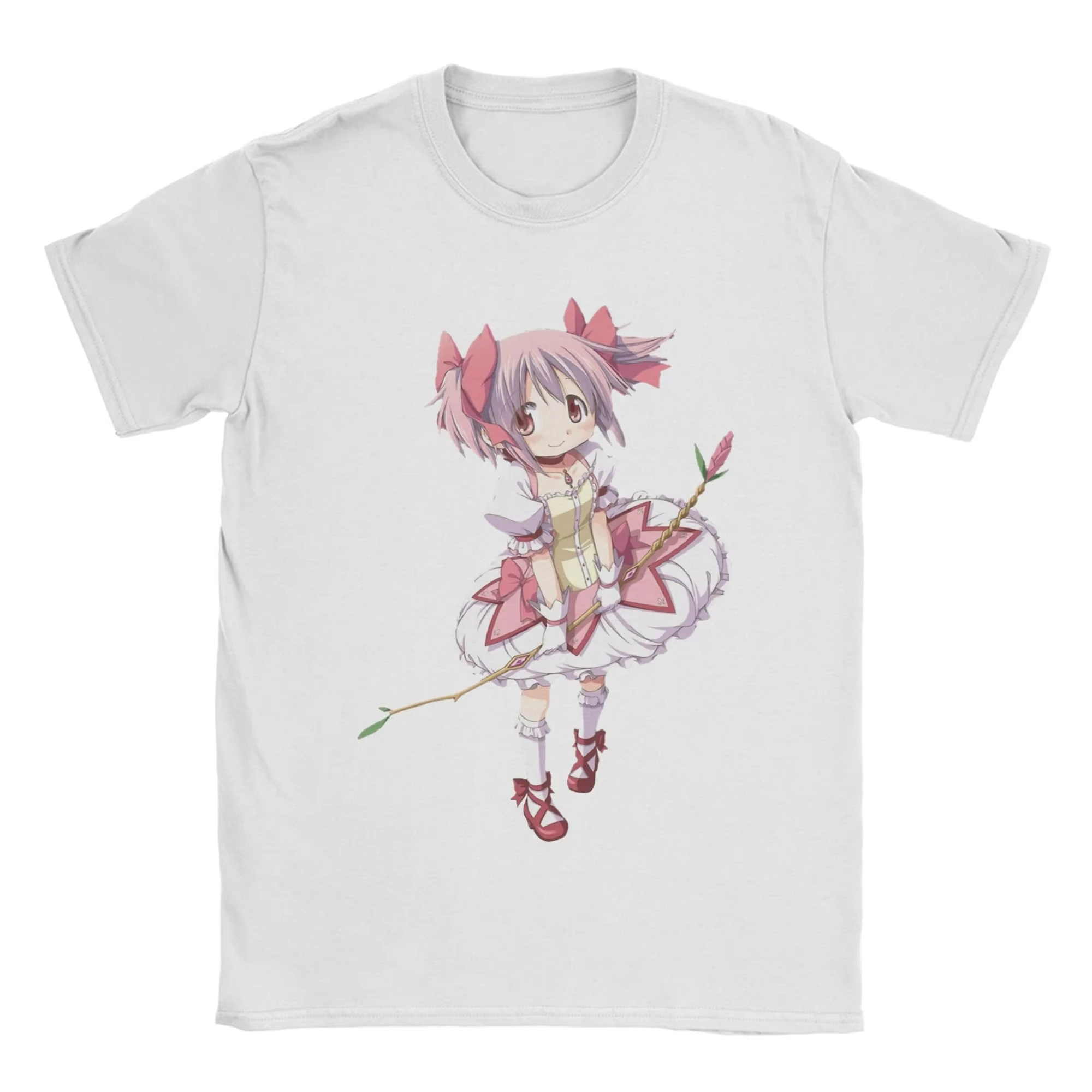 Puella Magi Madoka Magica Kyubey T-Shirt Niedliches Kawaii Anime Grafik-Print Herren Damen Baumwolle Kurzarm Oversized Rundhals-Top – Detail 5
