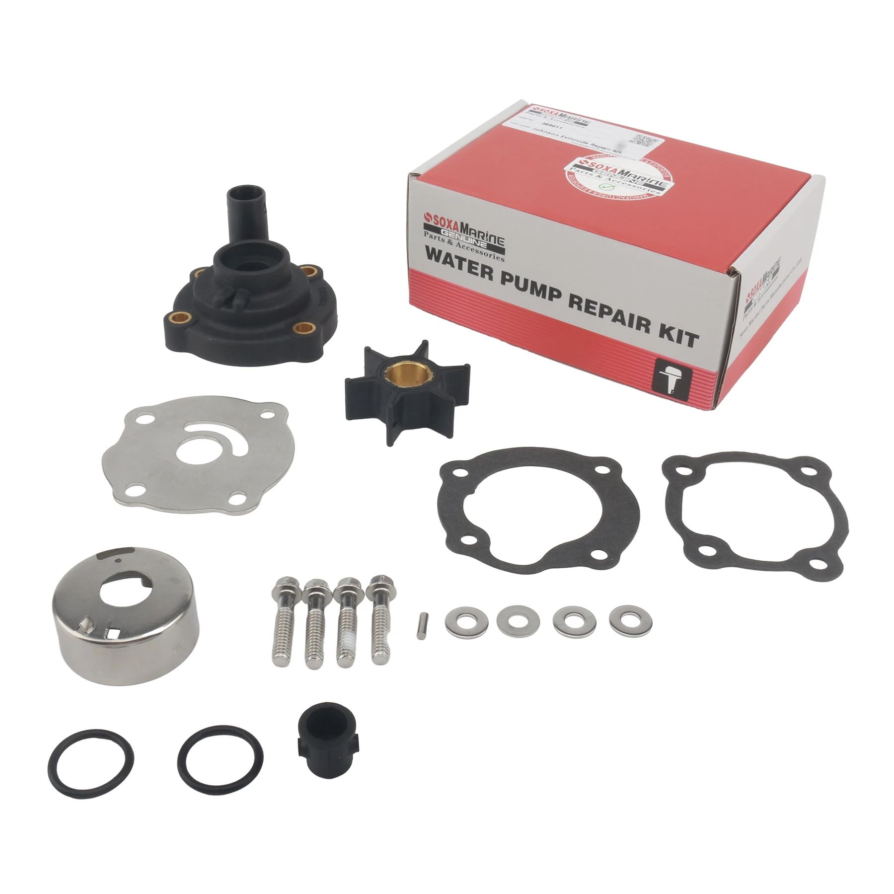 Water Pump Impeller Service Kit 389611 Compatible with Johnson Evinrude OMC 25HP 35HP Marine Outboard Engines Replaces 0389611