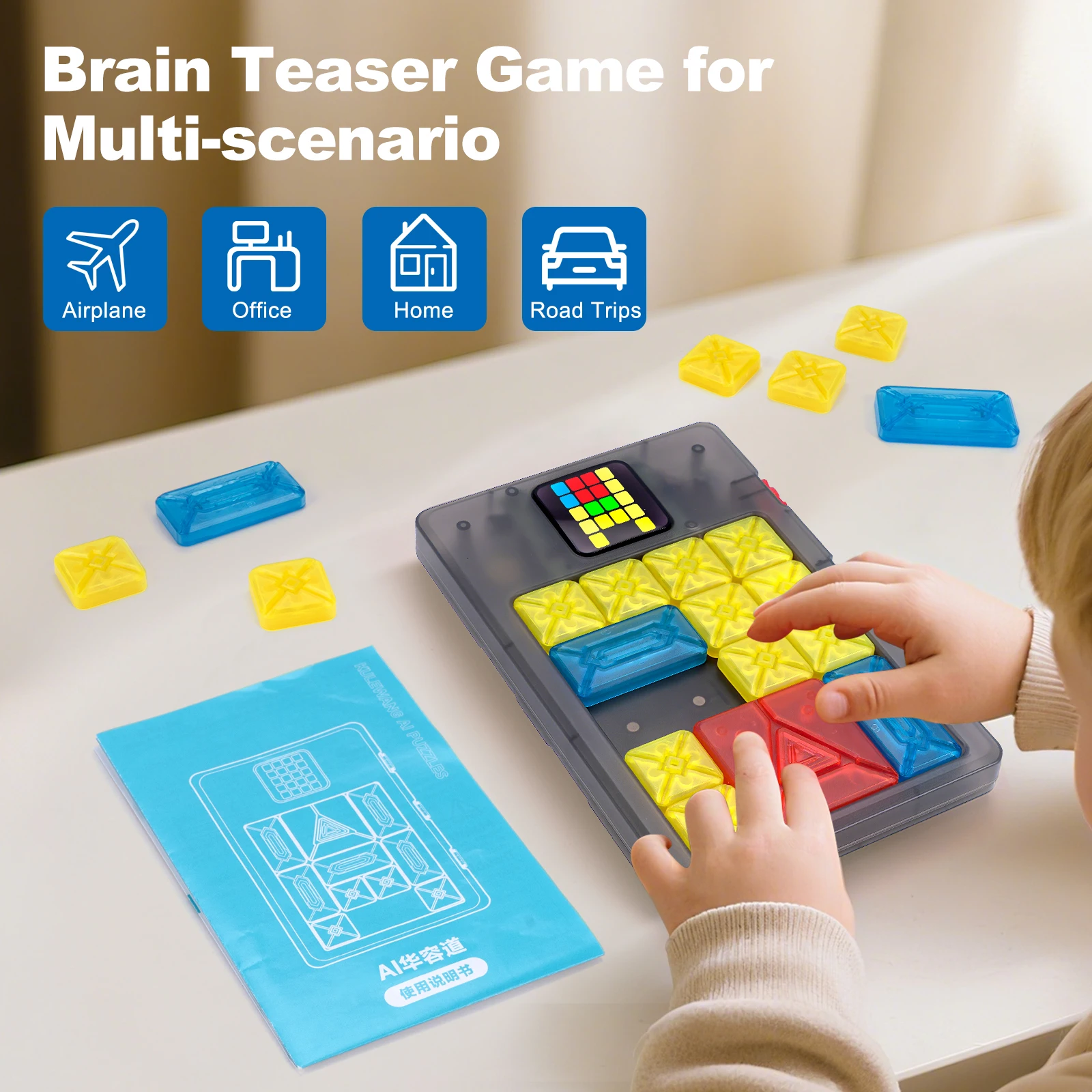 AI Huarong Road Magnetic Suction Block Sliding 500+ Levels Puzzle Toys Logical Thinking Training Board Game Toys Kids Gifts