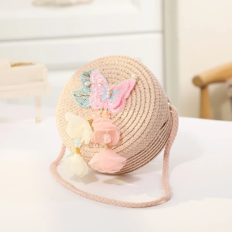 Cartoon children round bag cute woven bag crossbody bag for women coin purse and handbags mother kid bags for girl сумка женская