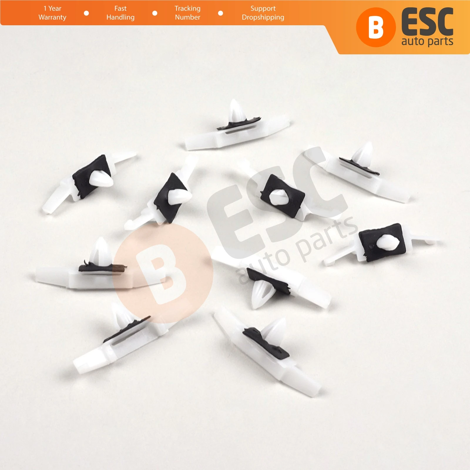 ECF383 10 Pieces Drip Rail Moulding Clip, White for Honda Acura : 91528-SR4-003