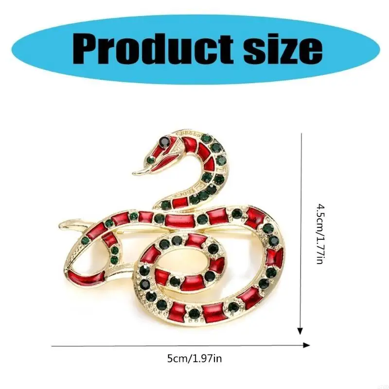 270D Rhinestones Snake Brooch Lapel Pin Good Fortune Enamel Suit Pin Nonfading Metal For Festival Fashion Enthusiasts 2025