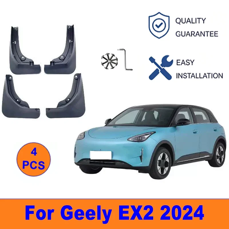 

4Pcs Mud Flaps For Geely EX2 2024 - Splash Guards Front & Rear Wheel Fender Mudguards Car Exterior Protection Accessories