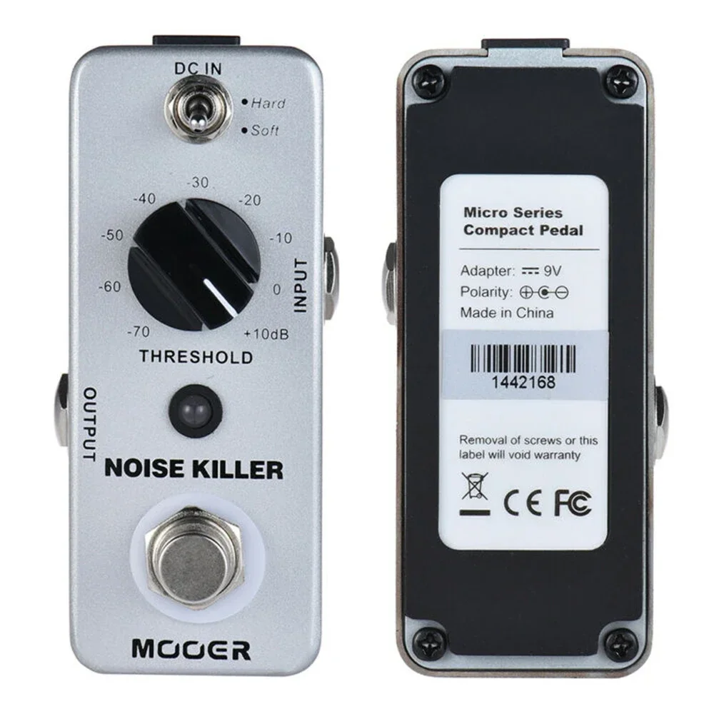 Mooer MNR1 Pedal efek gitar True Bypass, Pedal efek gitar Pembunuh Kebisingan, Aksesori Gitar pengurang kebisingan 2 mode kerja (Keras/lembut)