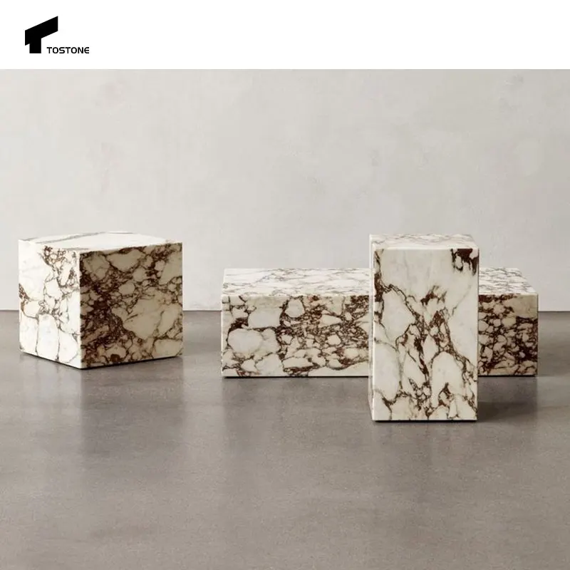 

Tostone набор тумбочек на заказ для роскошной квартиры, гостиной, Calacutta Viola, мраморная мебель для дома, пузырьковые вены