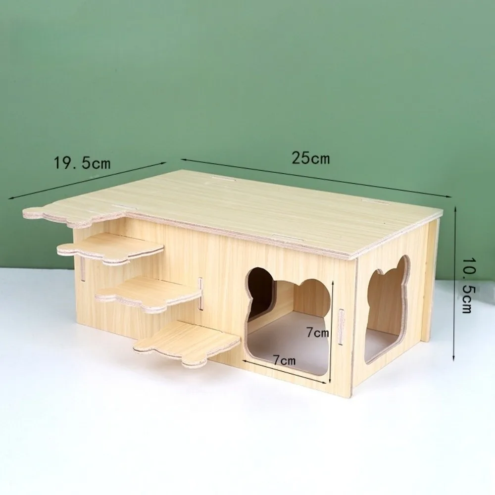 Nova villa de hamster de madeira mastigável fácil de instalar plataforma casa gaiola acessórios durável pequeno animal de estimação atividade brinquedo suprimentos para animais de estimação
