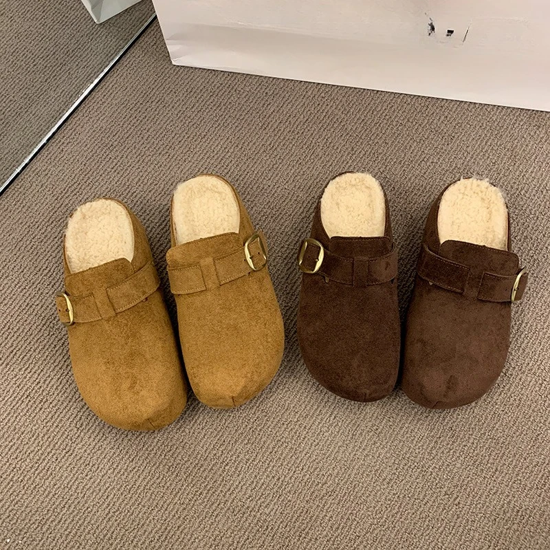 الخريف والشتاء منصة جديدة الشتاء المخملية باوتو المرأة نِعال من الفراء 2025 أحذية قطنية الرجعية #1