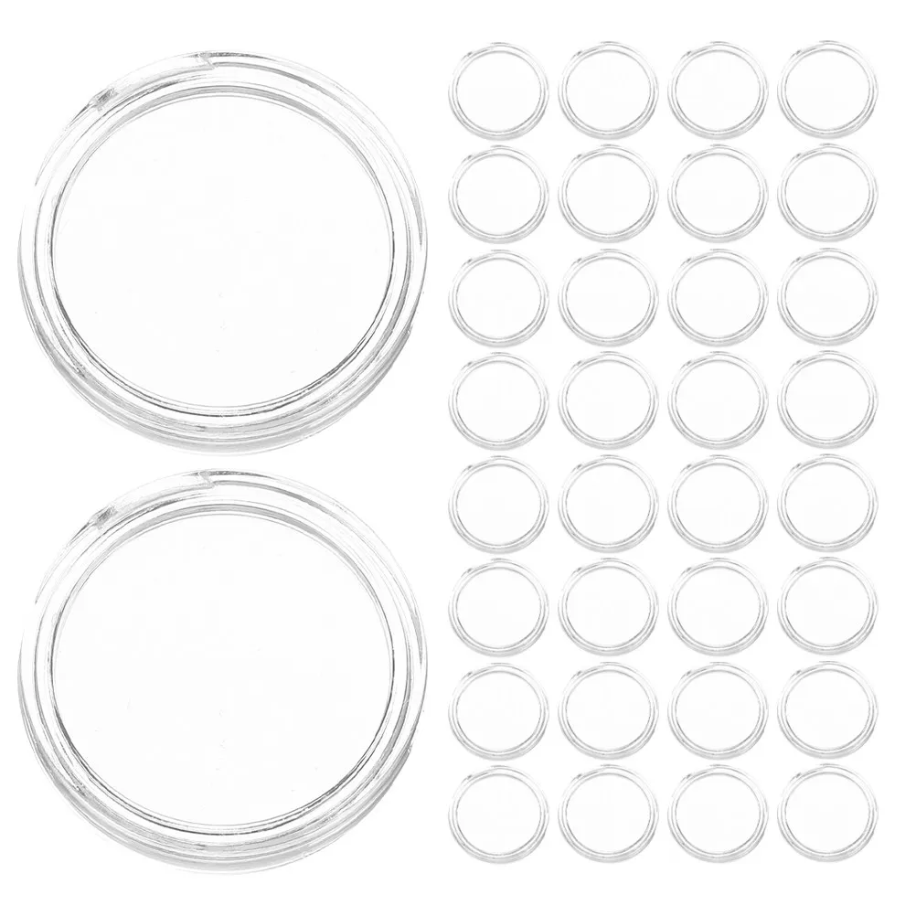 

100 шт. высокопрозрачных акриловых капсул для монет 25 мм, маленькие прозрачные пластиковые контейнеры с крышками для коллекционеров, для демонстрации монет