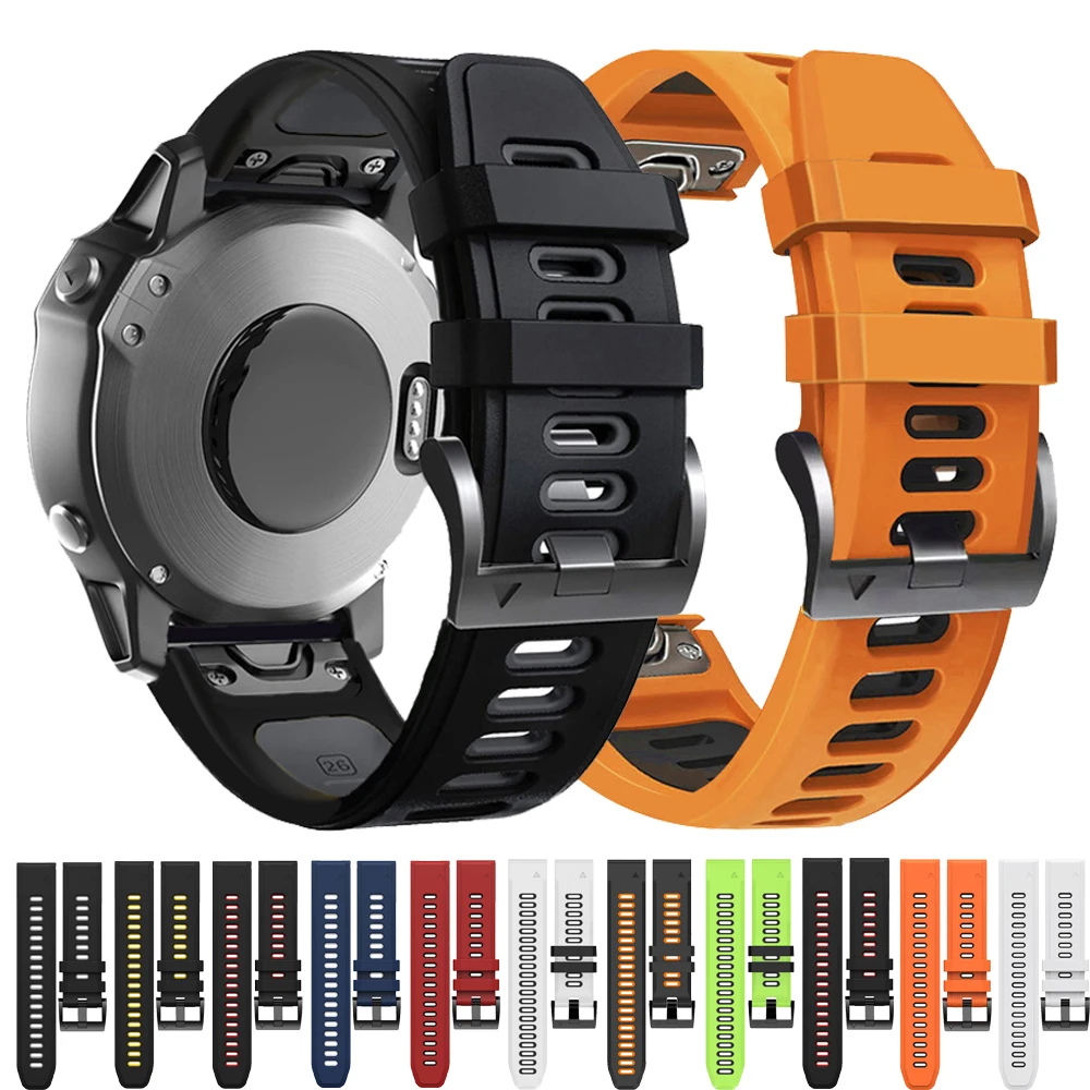 QuickFit Watch Band For Garmin Fenix 8 47mm 51mm/Fenix E/Forerunner 745 965 6 6X 7 7X 5 5X 22mm 26mm Silicone Sport Wrist Strap