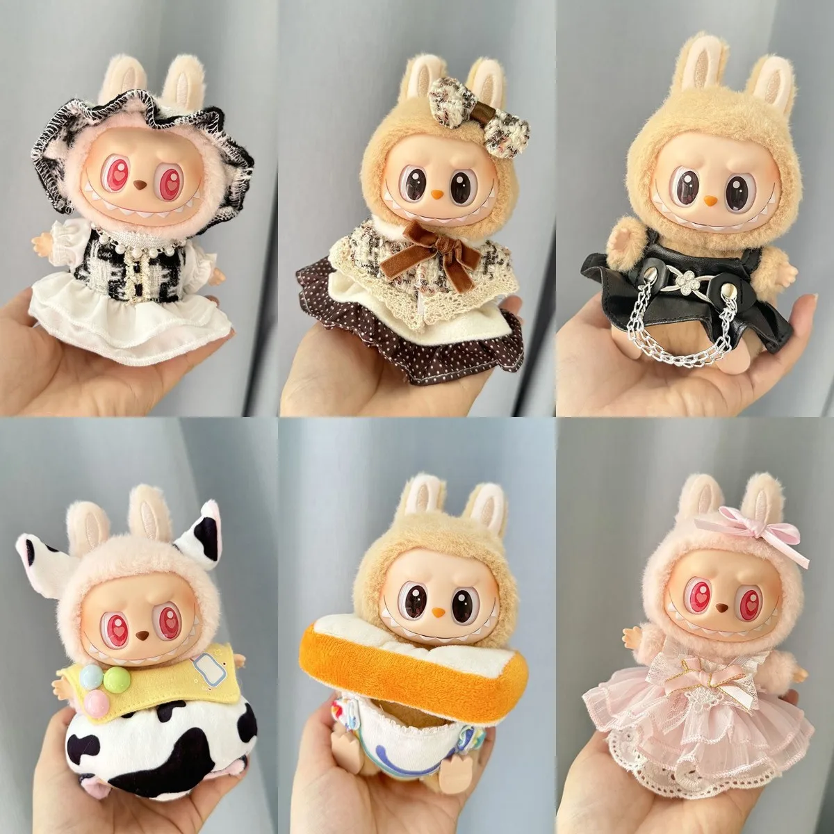 17cm Mini Plüsch Puppen Kleidung Outfit Zubehör für Korea Kpop Exo Labubu Ii Idol Puppen sitzen Party Serie Kleidung Geschenk