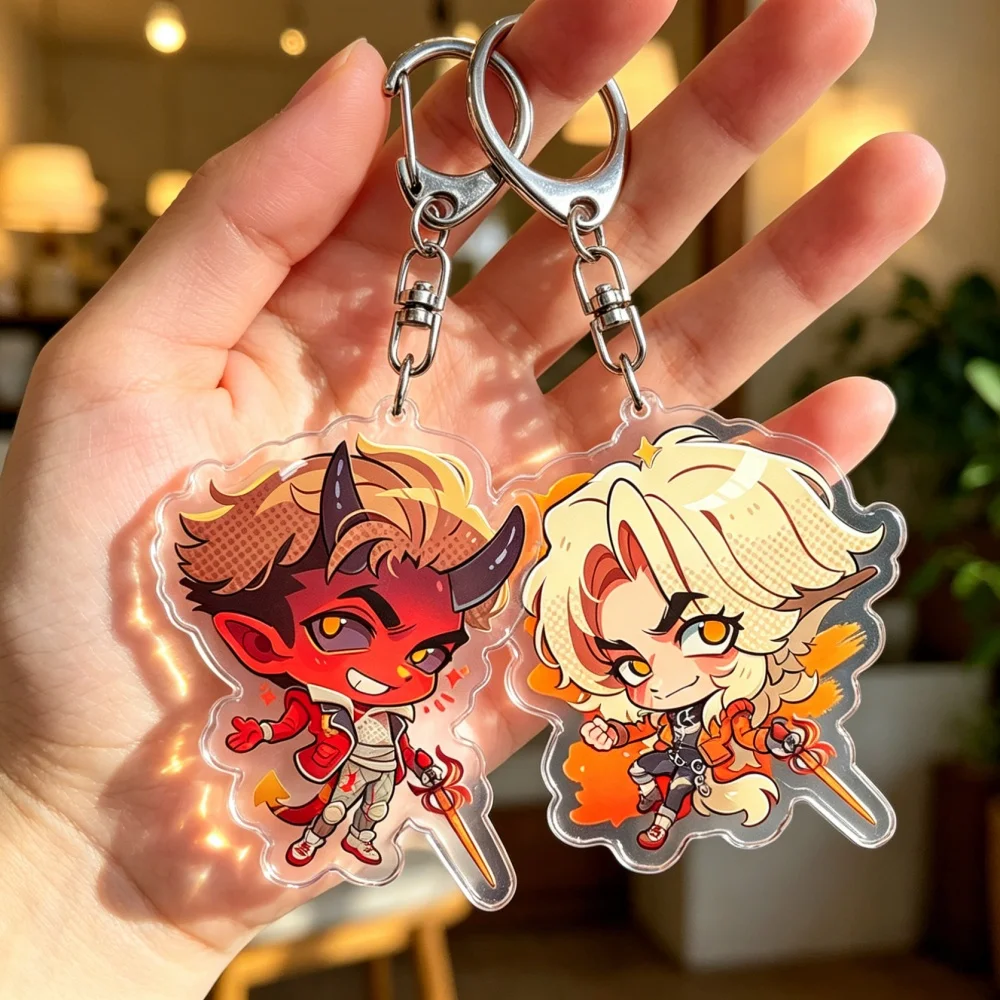Llaveros de dibujos animados de Chibi Rem, Silver Venator, Celeste Apollo, Deadlock, Joyería, Regalos para fans de manga y videojuegos