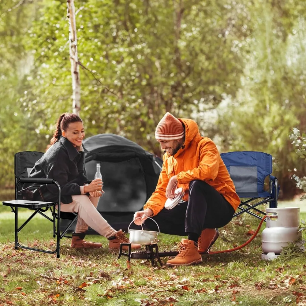 Campingstoelen, Klapstoelen Voor Buiten, Directeuren Stoelen Opvouwbaar, Tuinstoelen Voor Volwassenen Zwaar, Ondersteuning Tot 450Lbs