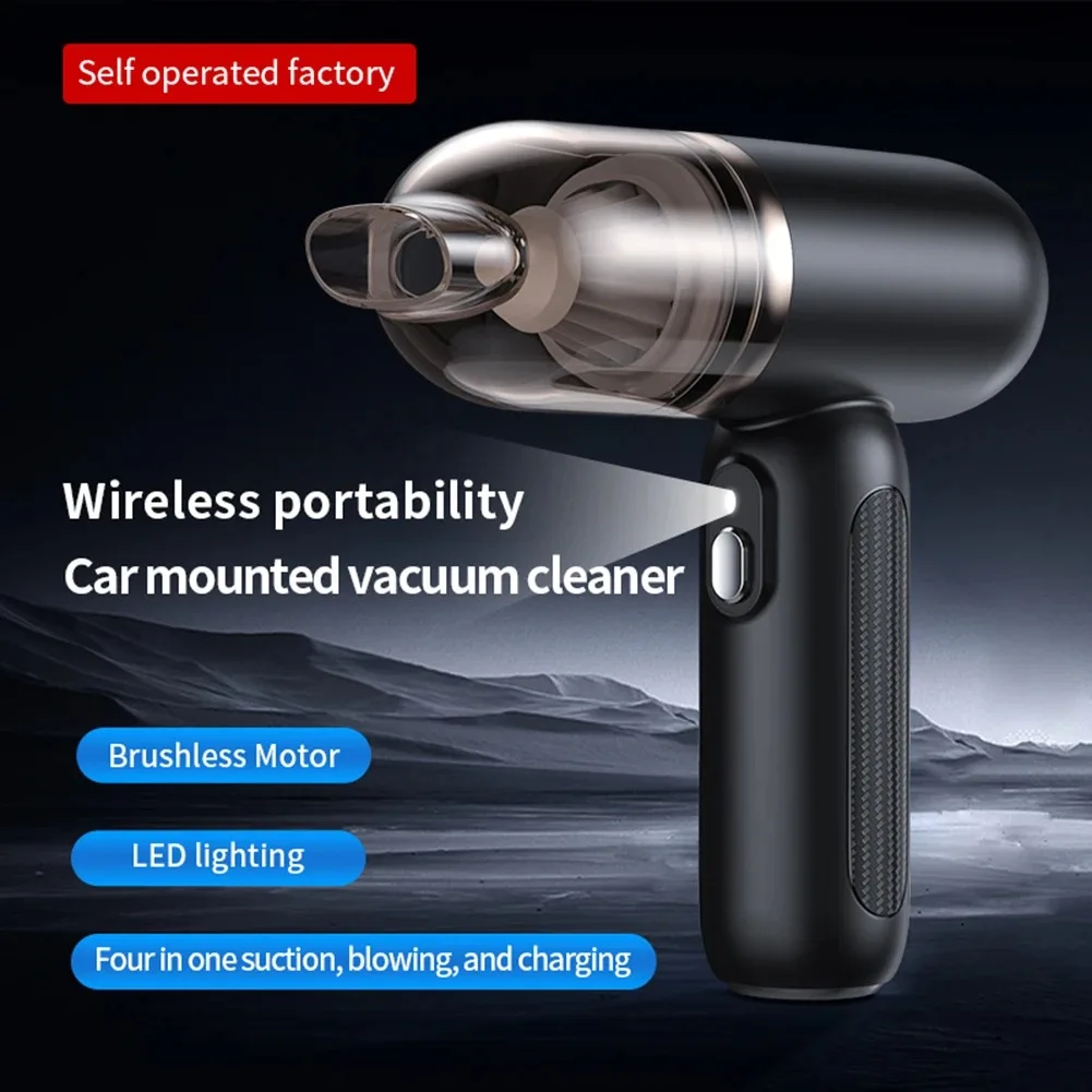 Car Vacuum Cleaner 80W Wireless Portable Rechargeable Airs Duster High Power Handheld Airs Duster For PC Laptops Home Car