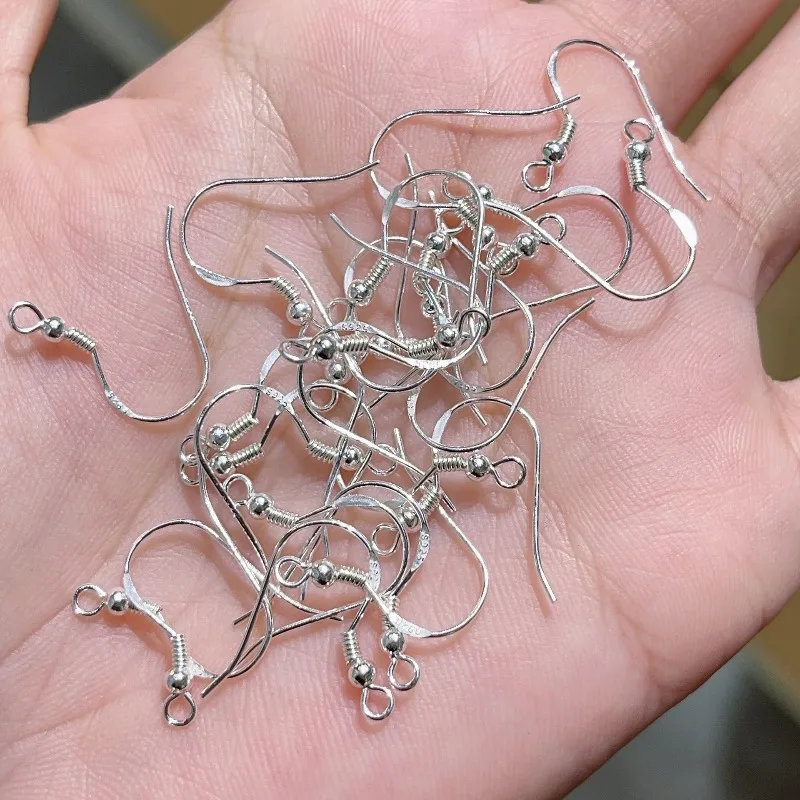100pcs 925 Sterling Silver Earring Hooks Hypoallergenic Silver Jewelry Making Supplies Findings Ear Wires Fish Hooks Nickel Free image 3