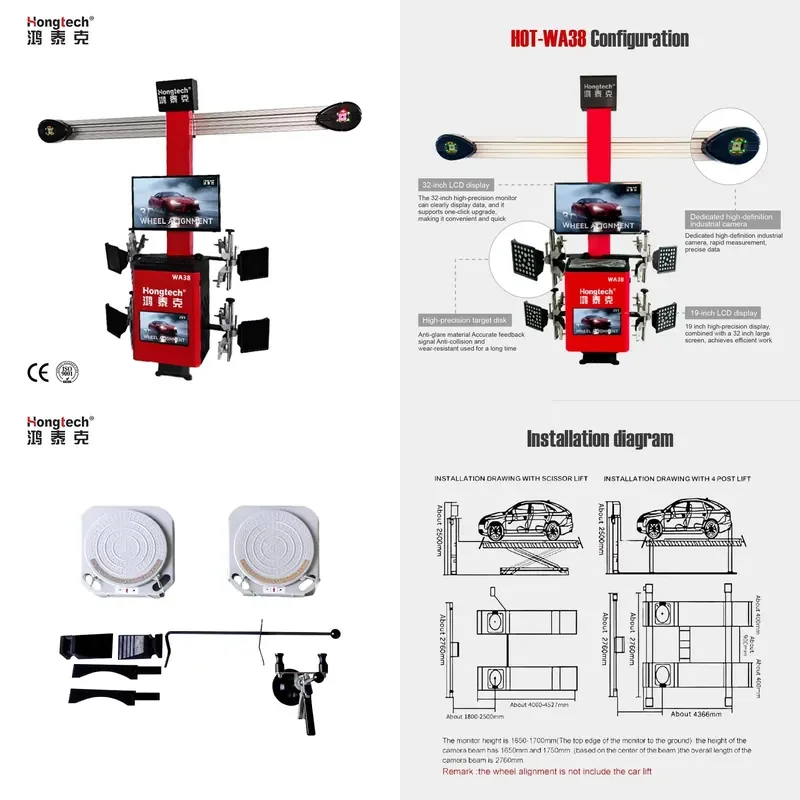 3D Double Screen Wheel Alignment High Quality Portable Aligner for Sale