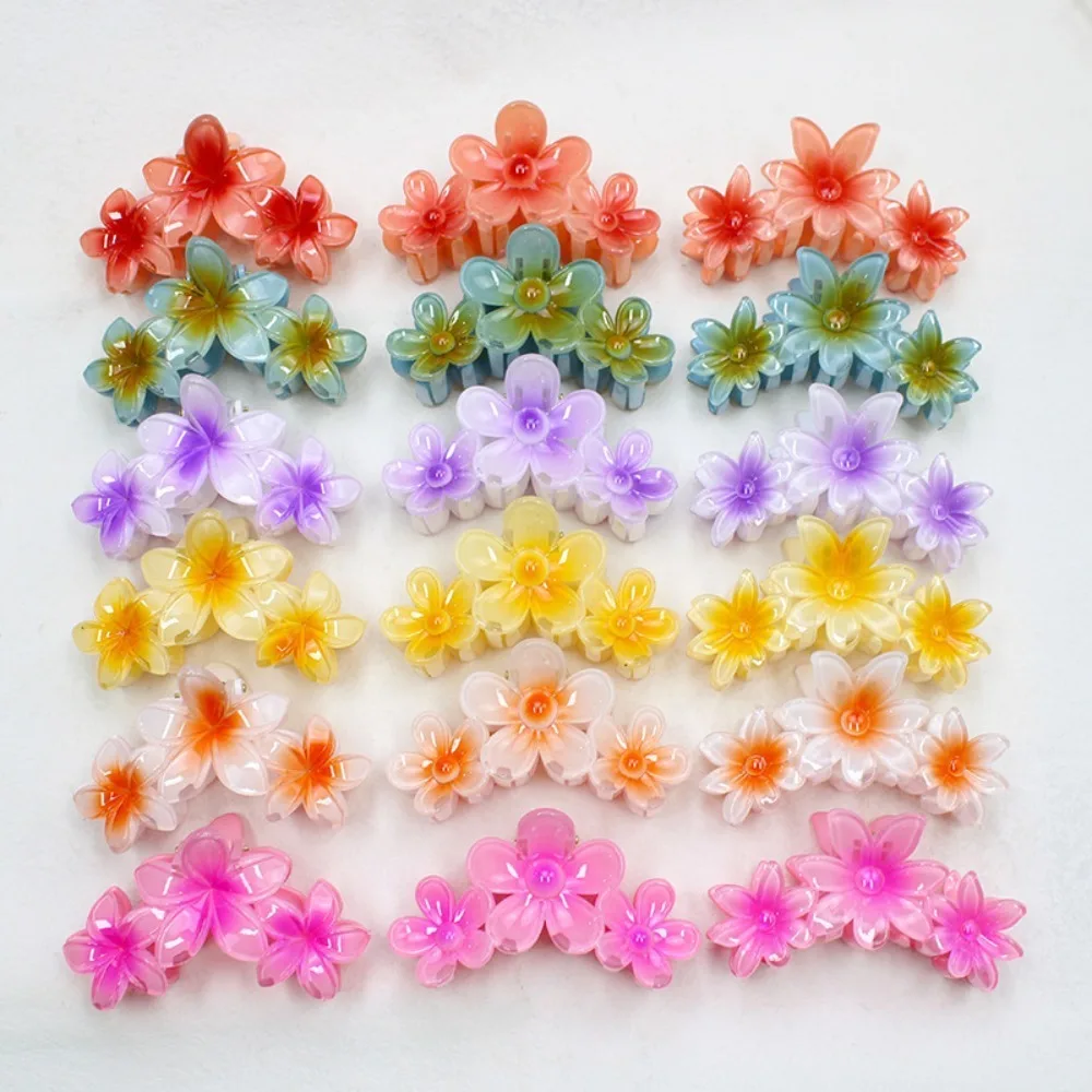 2024 Gradient Large Flower Hair Claw Clip Acrylic Sweet Hair Clip Fashion Bauhinia Flower Shark Clip Lady Apparel Accessory