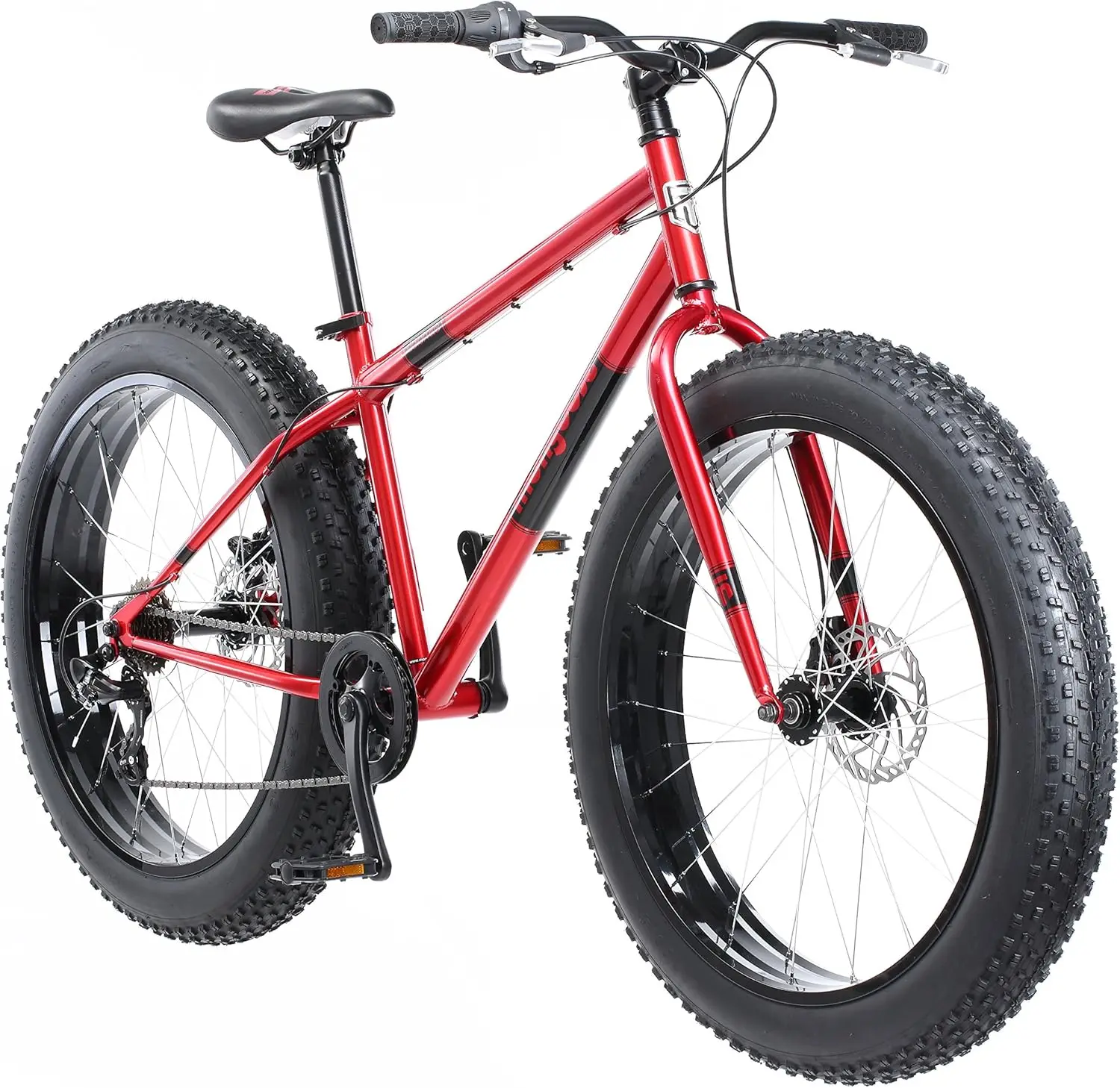 Fat Tire Mountain Bike, for Adult Men Women, 26 Inch Wheels, 4 Inch Wide Knobby Tires, 7-Speed, Steel Frame, Front and Rear Brak