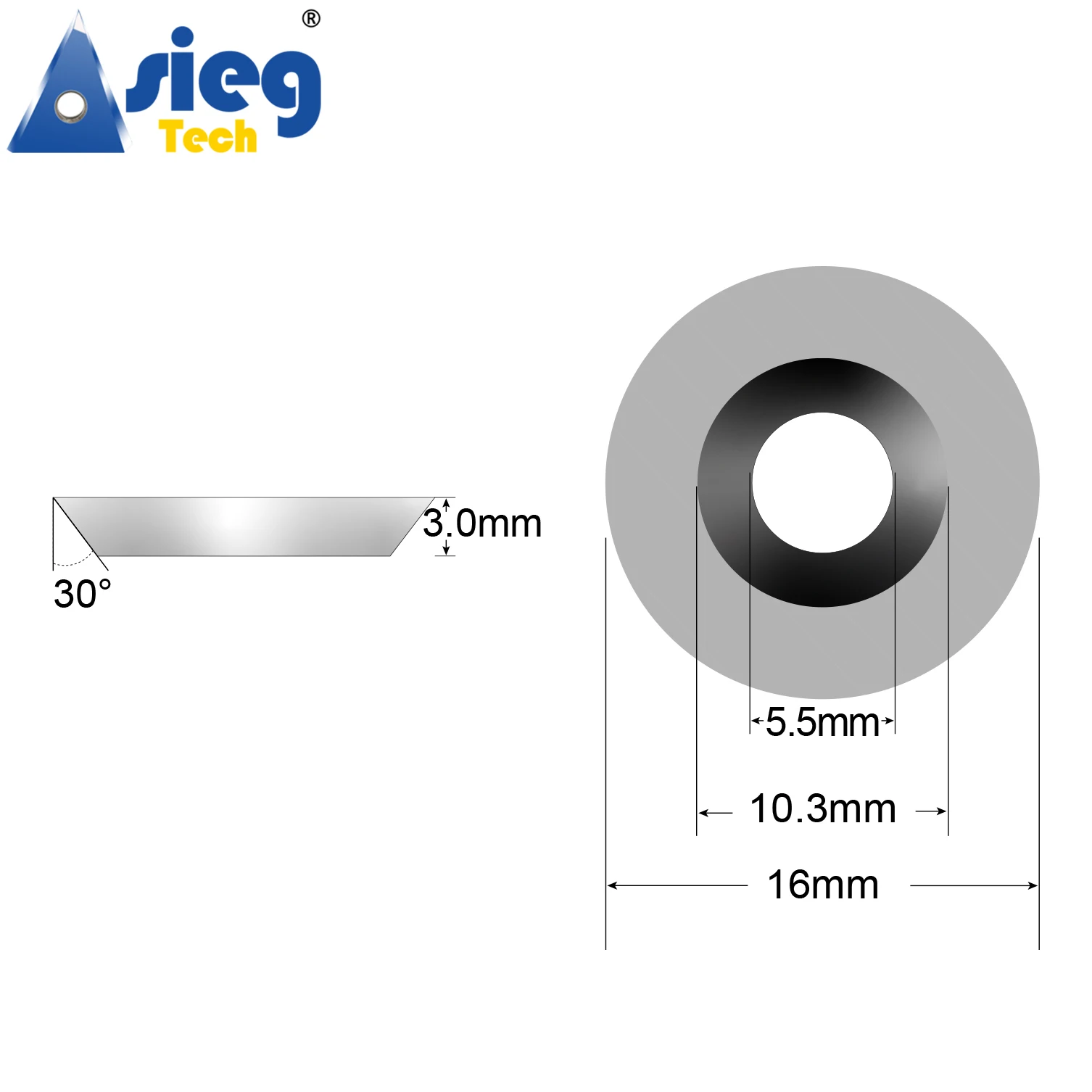 Carbide Insert Ci0 16×3mm-30° Cutter Blade Knife 16mm Round High Strength for DIY Lathe Wood Turning Finisher Hollower Tool 1pcs