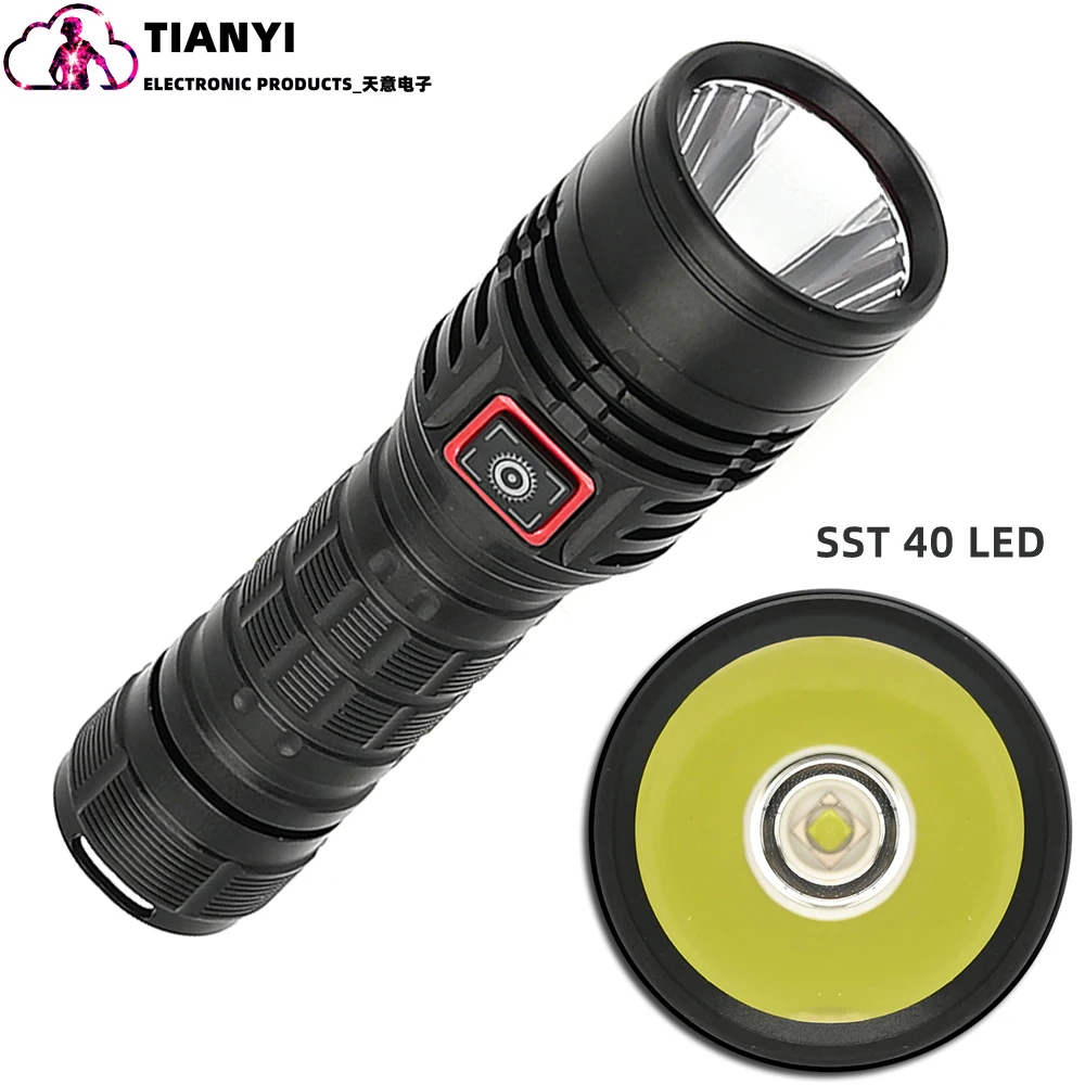 

White light high-power lighting flashlight fixed focus light filler light Aluminum alloy 21700 lithium battery