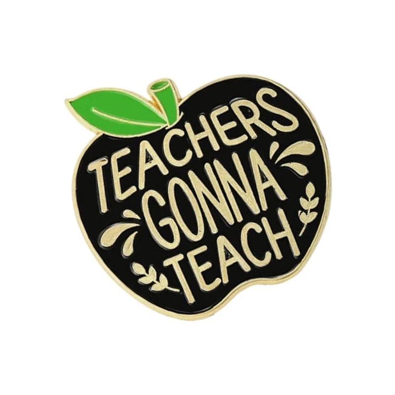 49MD Unique Fruit Pin For Teacher Appreciation Zinc Alloy Brooch Lightweight Thank You Teacher Pin Teacher Gift Fruit Pin