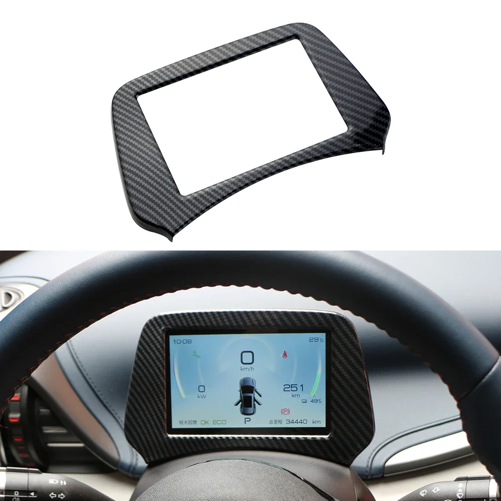 Carbon Fiber Car Central Control Instrument Screen Panel Frame Cover Sticker for BYD Atto 3 Atto3 2022 2023 EV Accessories