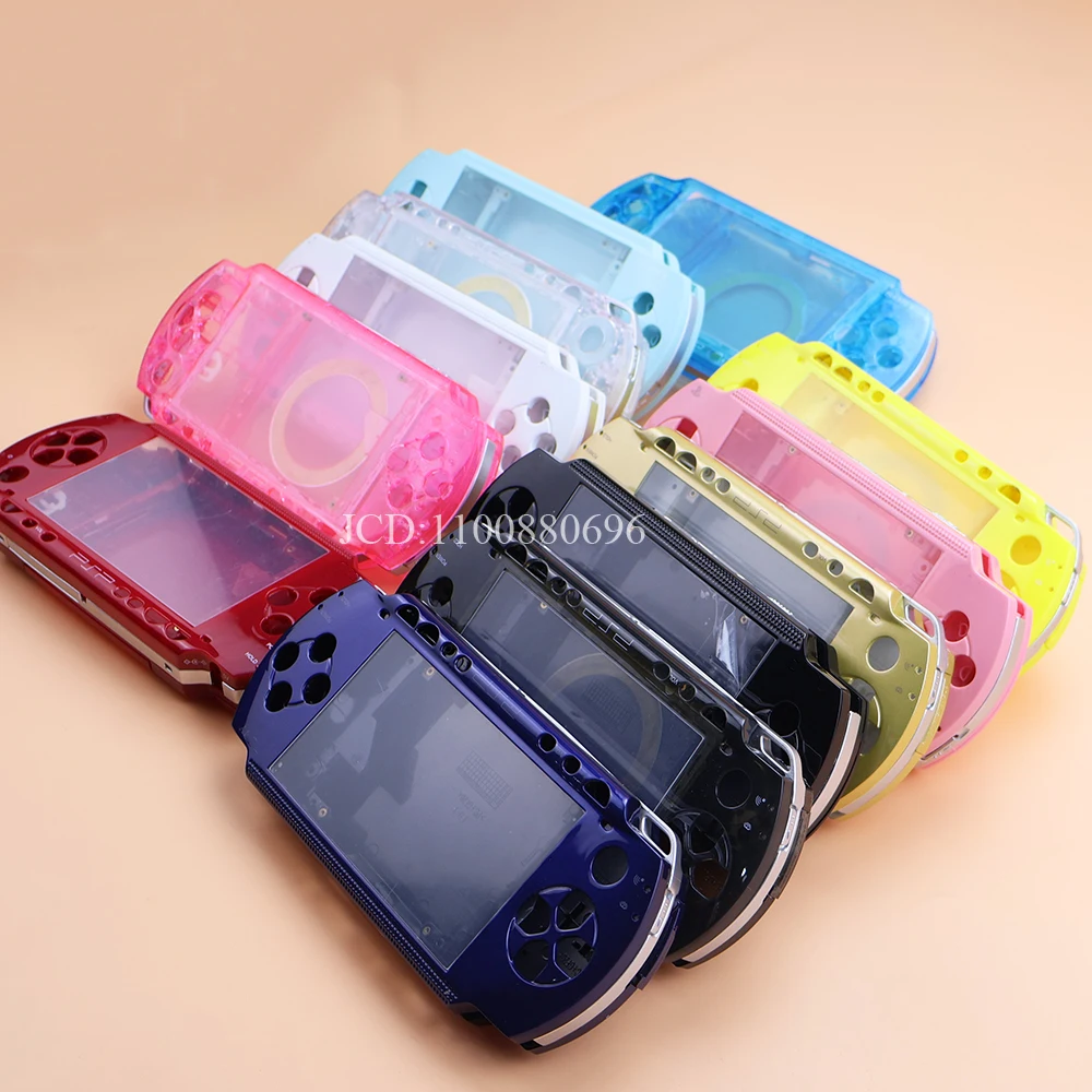 전체 하우징 케이스 커버, PSP1000 교체 플라스틱 쉘 키트, 버튼 세트 포함, PSP 1000 교체 수리 부품